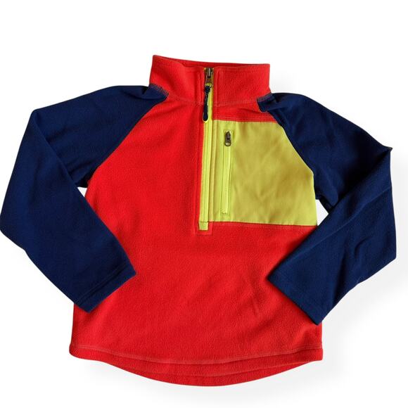 LL Bean Youth Fitness Fleece Quarter-Zip Colorblock 4 - Picture 1 of 11